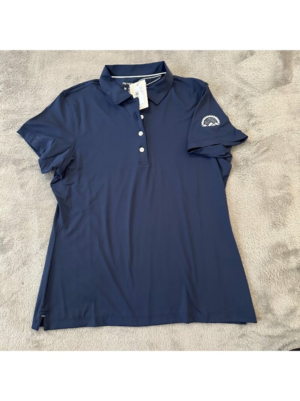 NWT Peter Millar Women's Polo Shirt Navy Blue MEDIUM UPF 50